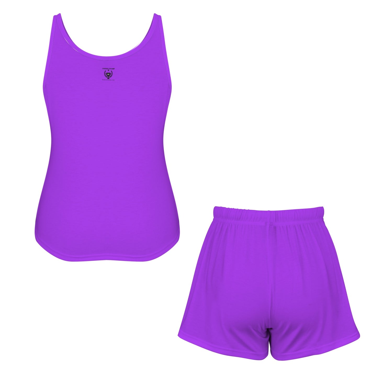 Black Queen Tank Short Pajama Set (Purple)