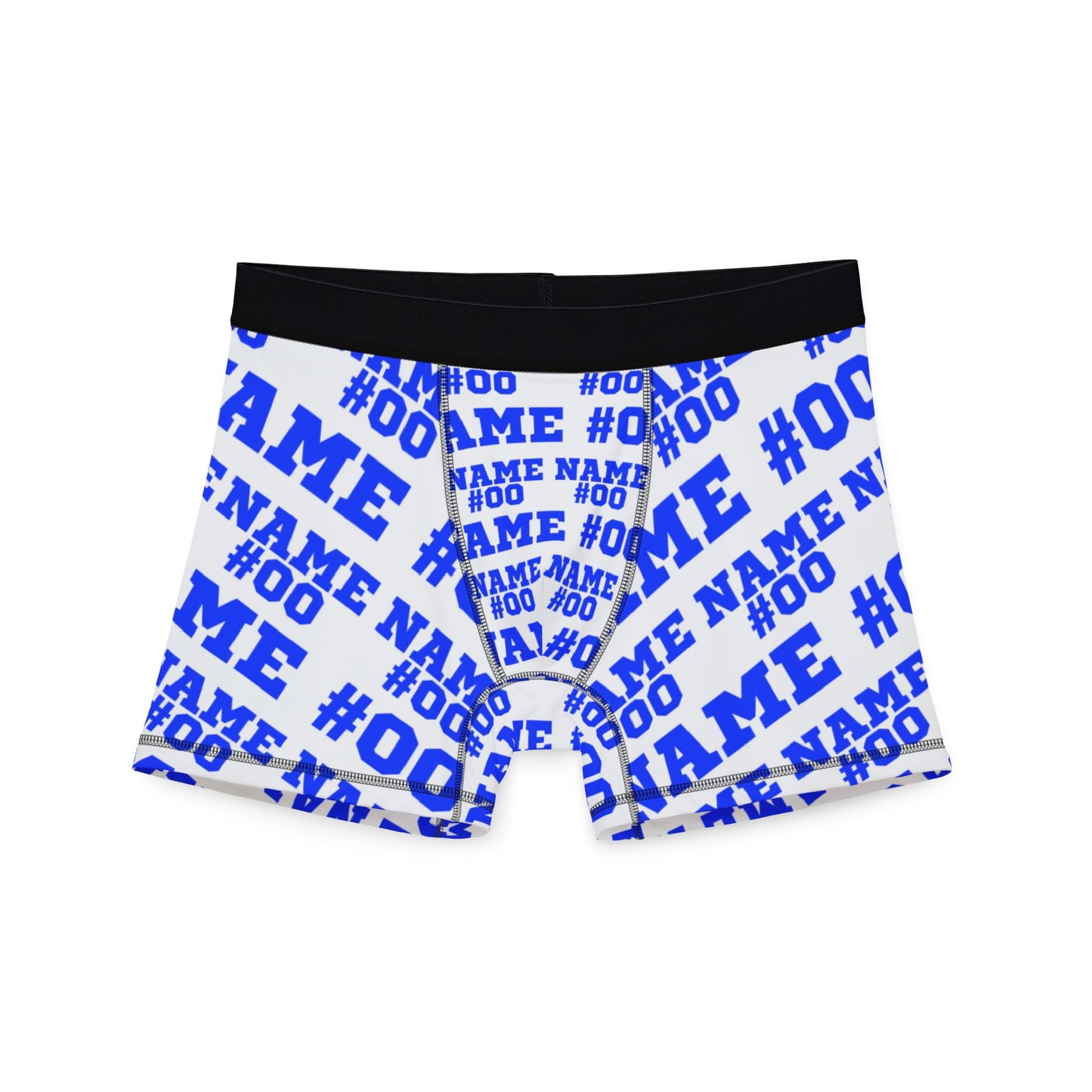 Blue Customizable Name and Number Boxers