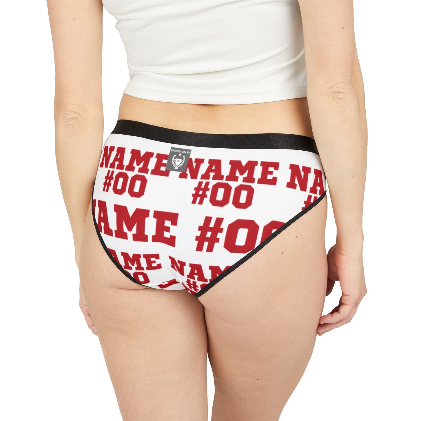 Red Customizable Name and Number Panties
