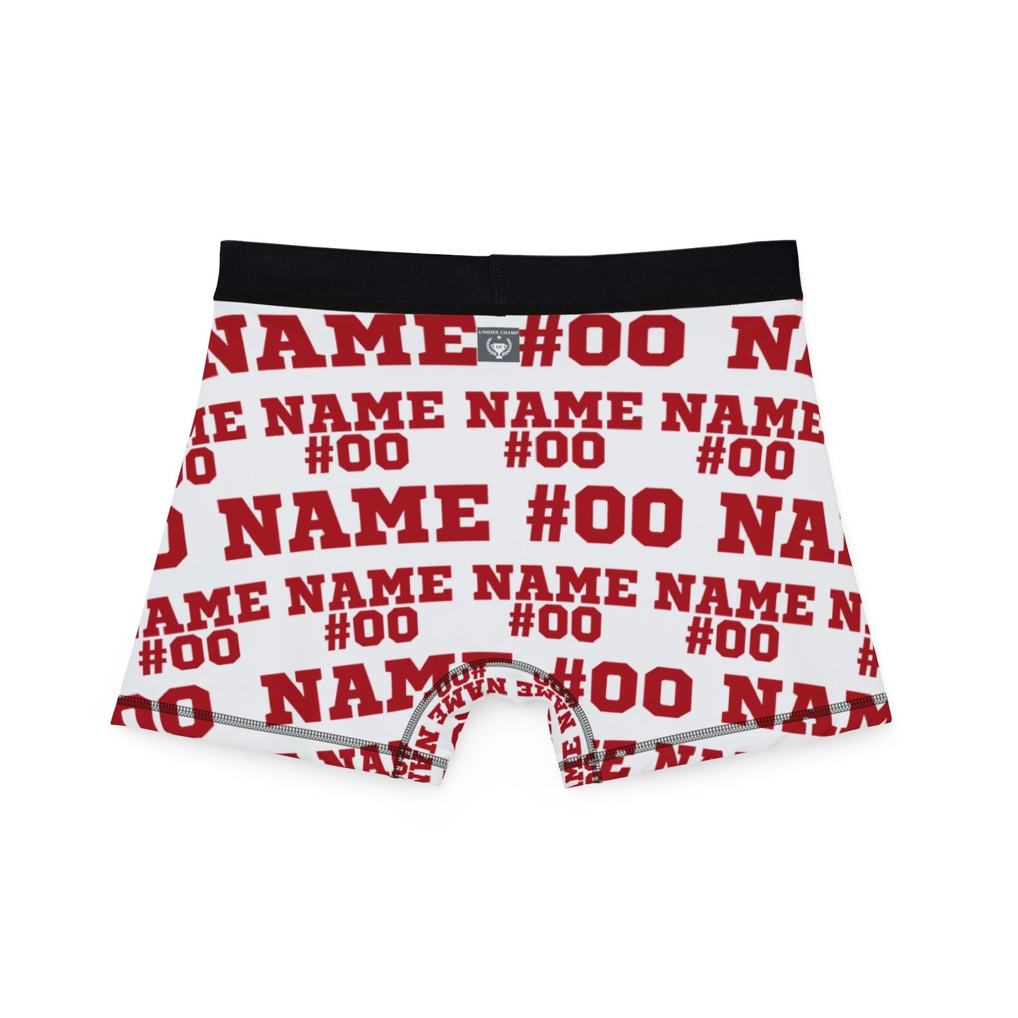 Red Customizable Name and Number Boxers