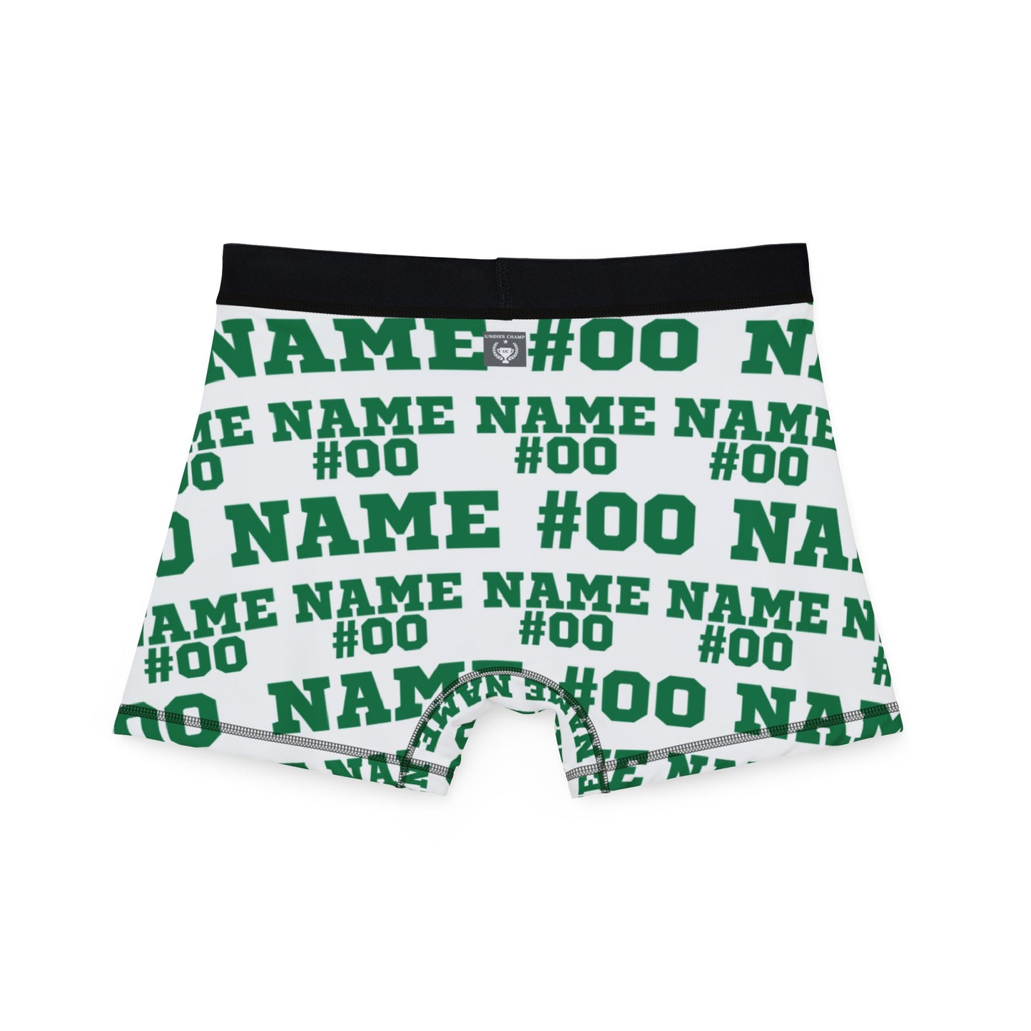 Green Customizable Name and Number Boxers