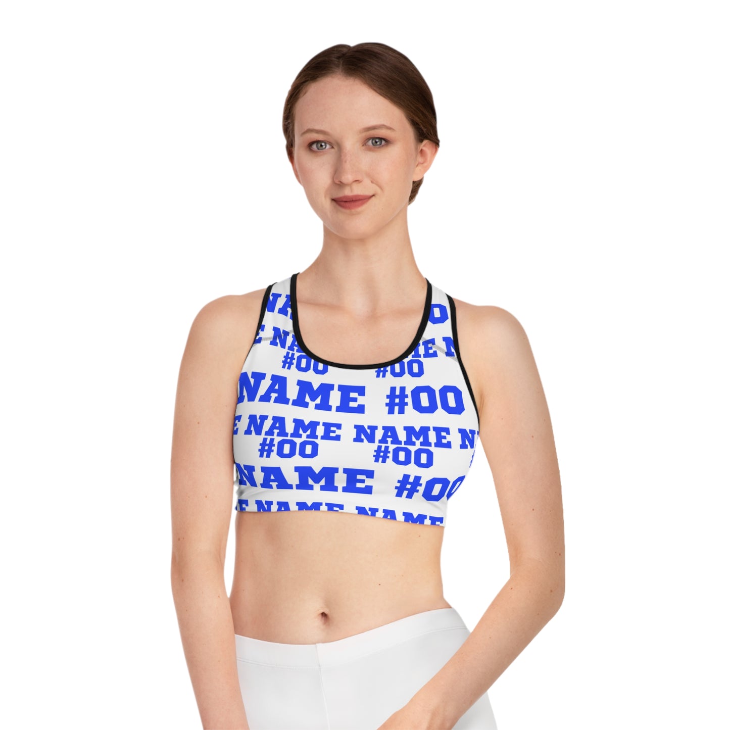 Blue Customizable Sports Bra