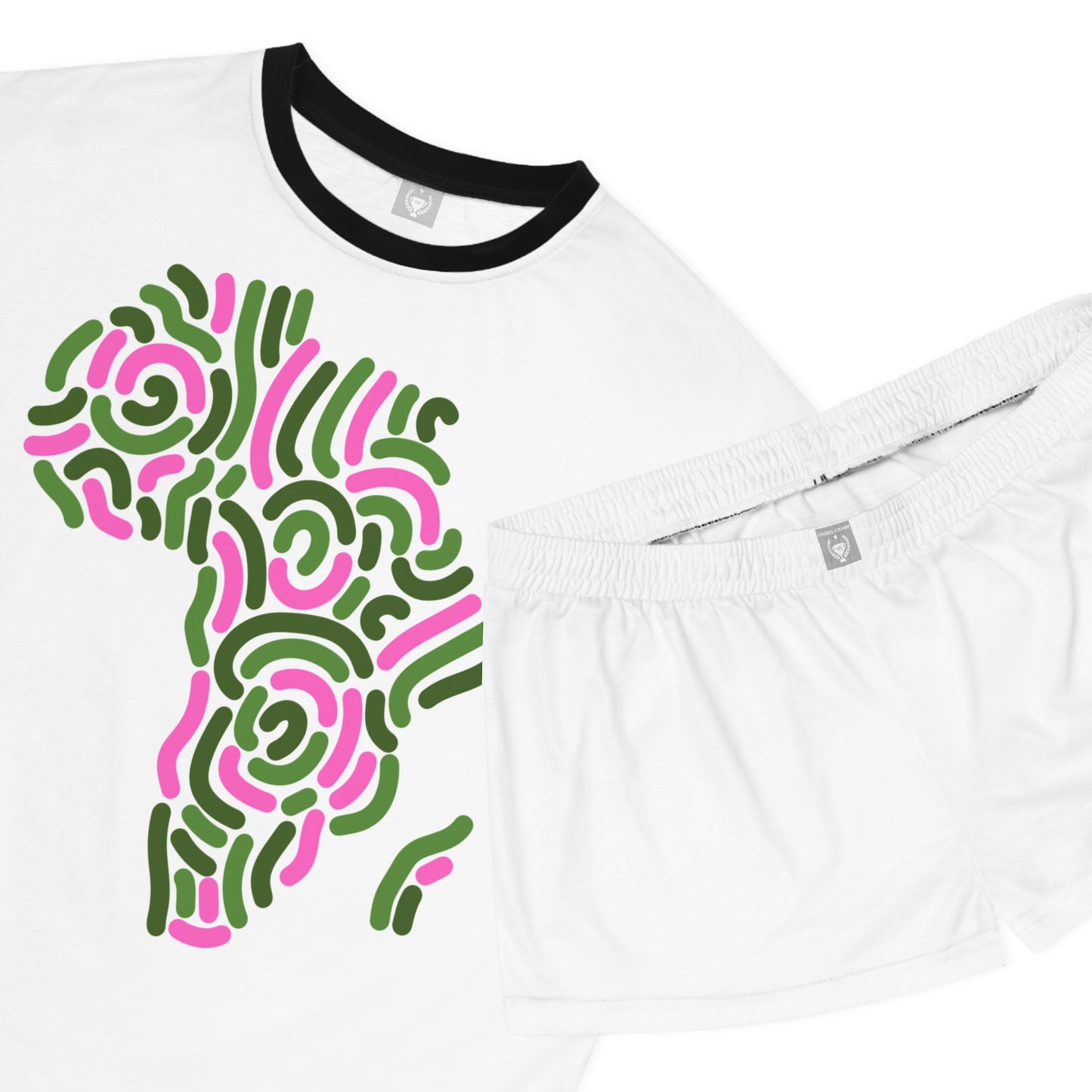 Pink and Green Africa Short Pajama Set