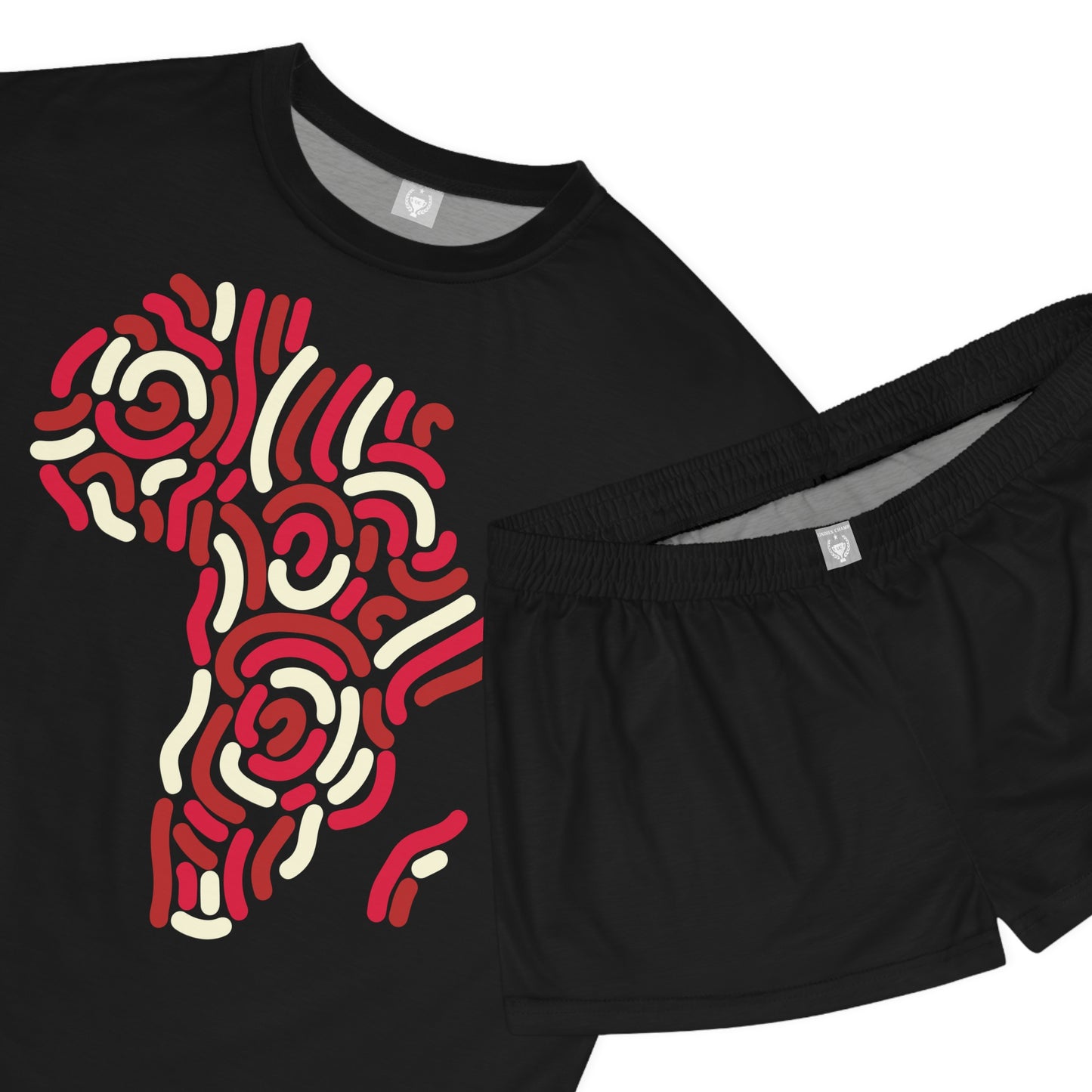 Red and Cream Africa Short Pajama Set