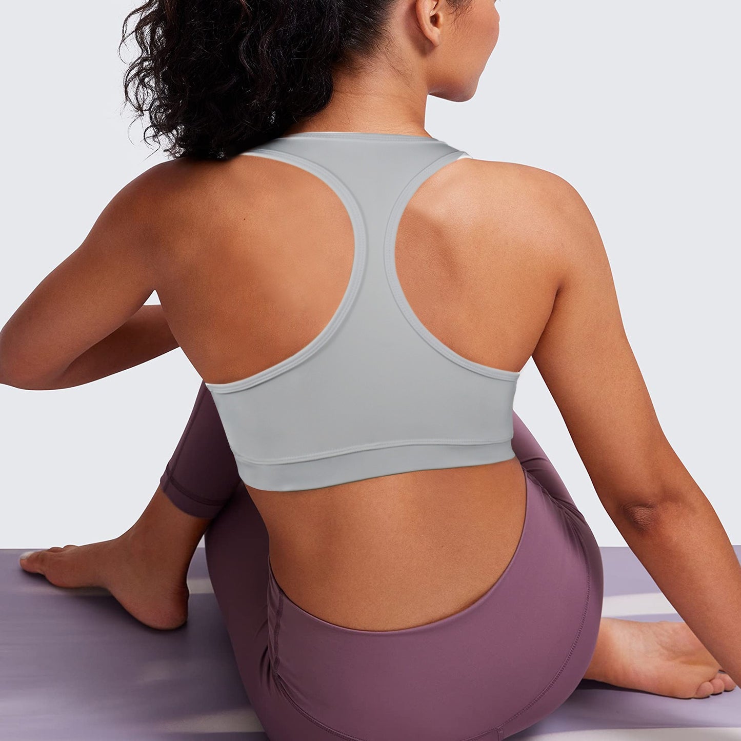 I am Brave Racerback Sports Bra - Gray