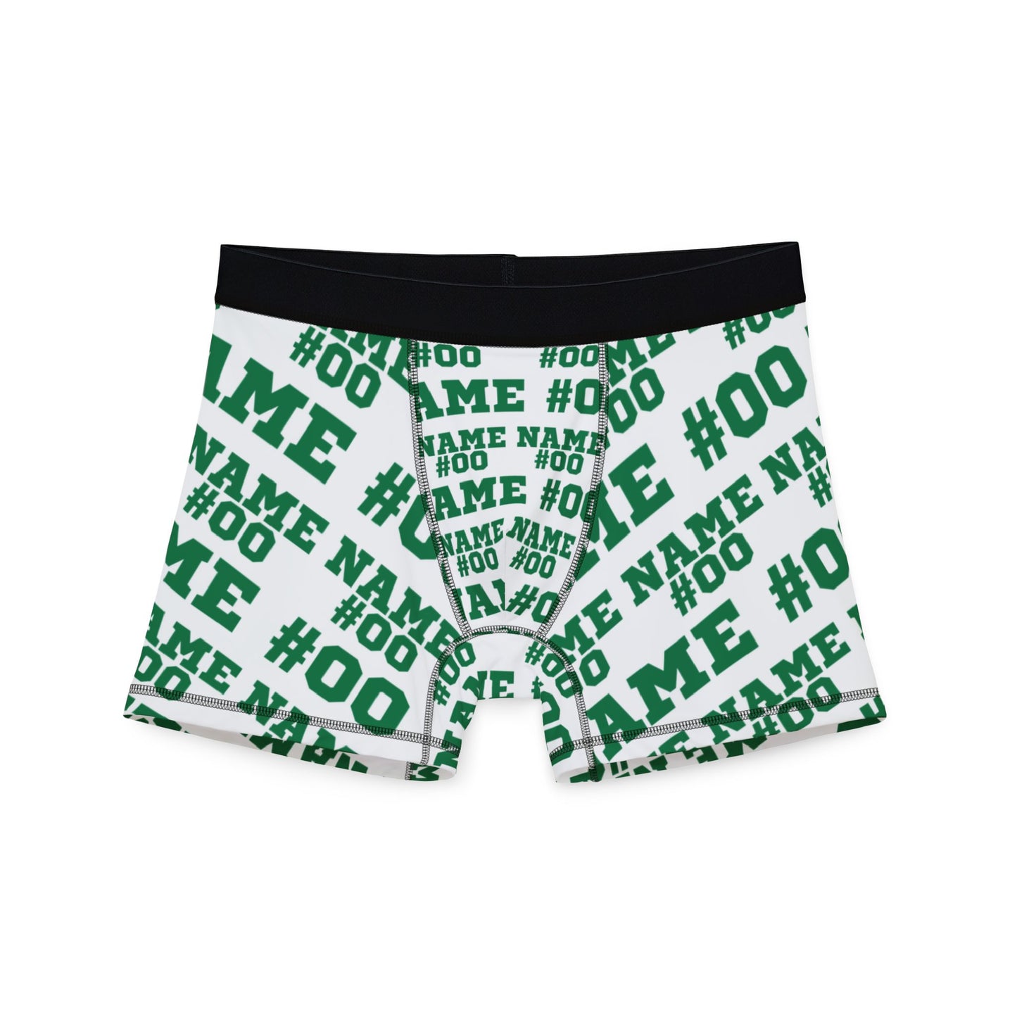 Green Customizable Name and Number Boxers