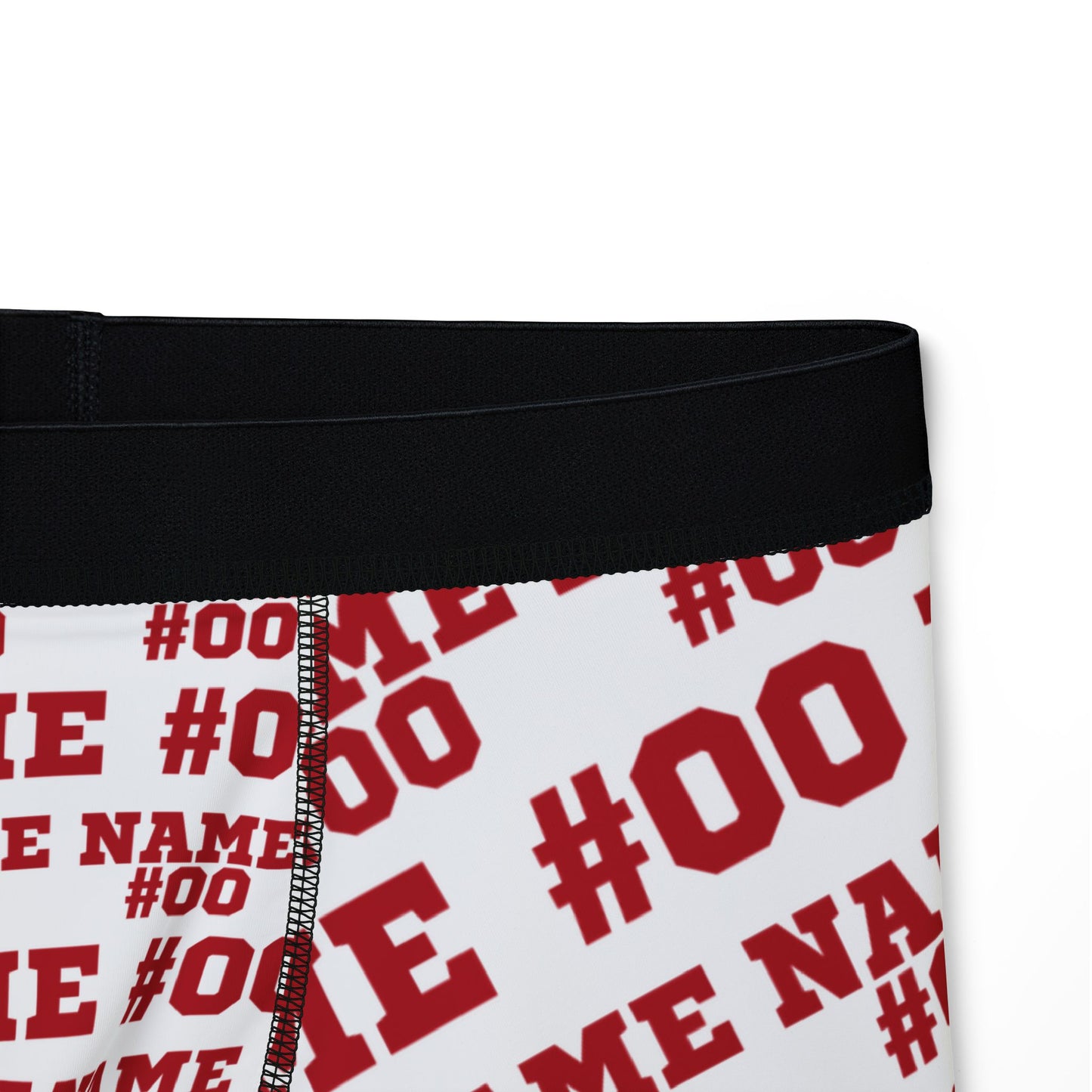 Red Customizable Name and Number Boxers