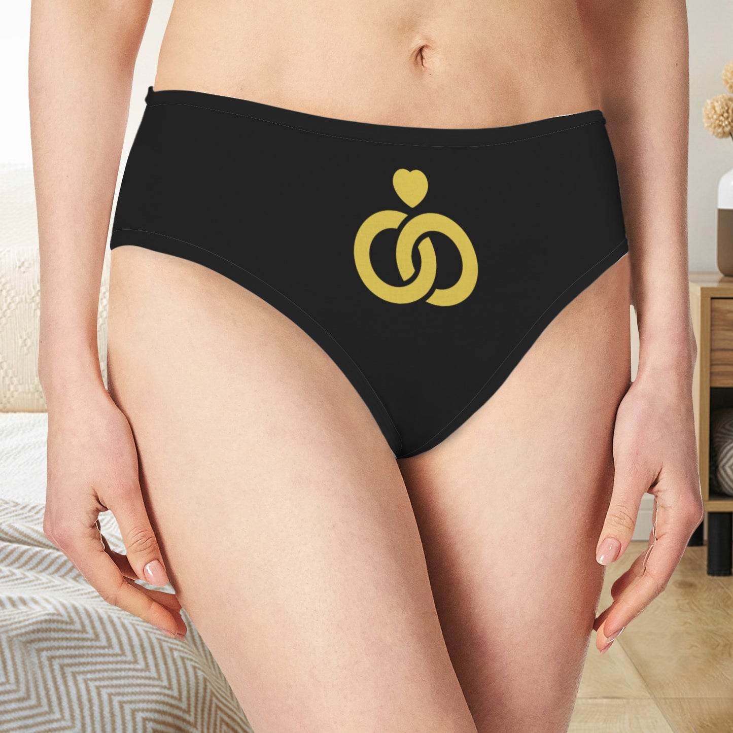 Intertwined Rings Panties - Black
