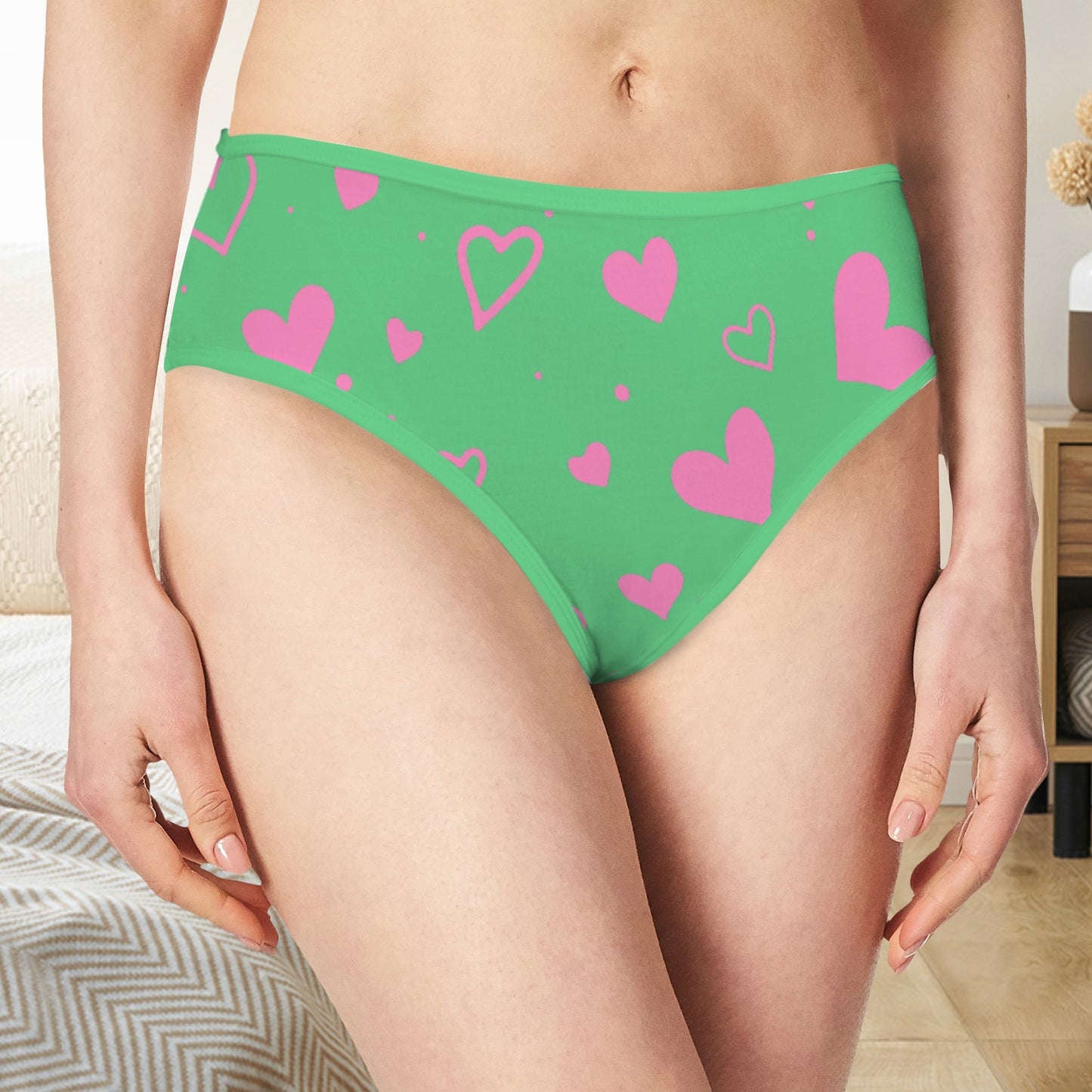 Heart Panties - Pink and Green