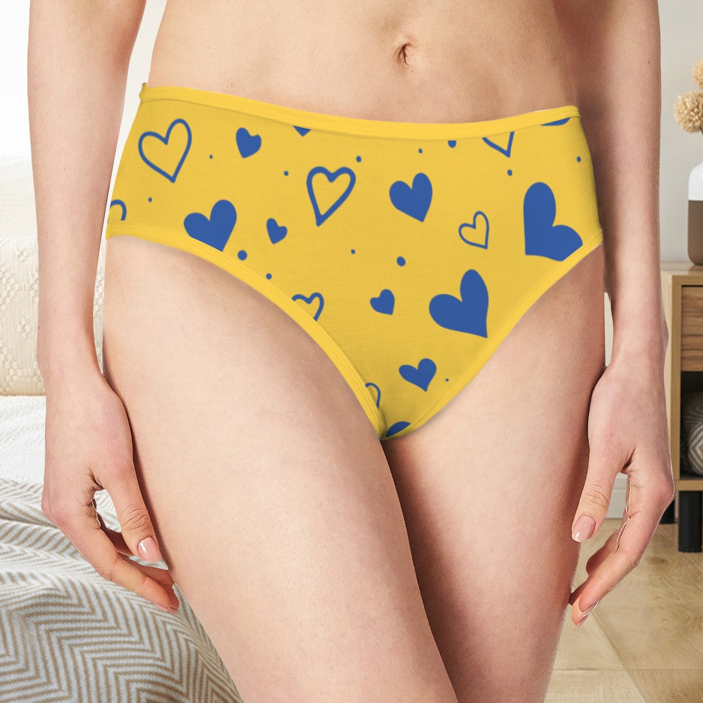 Hearts Panties - Blue and Gold