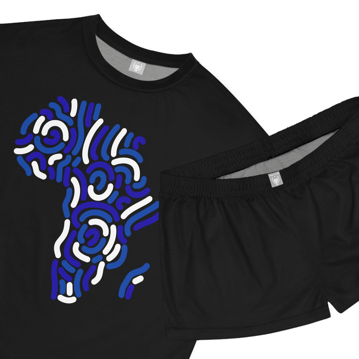 Blue and White Africa Short Pajama Set