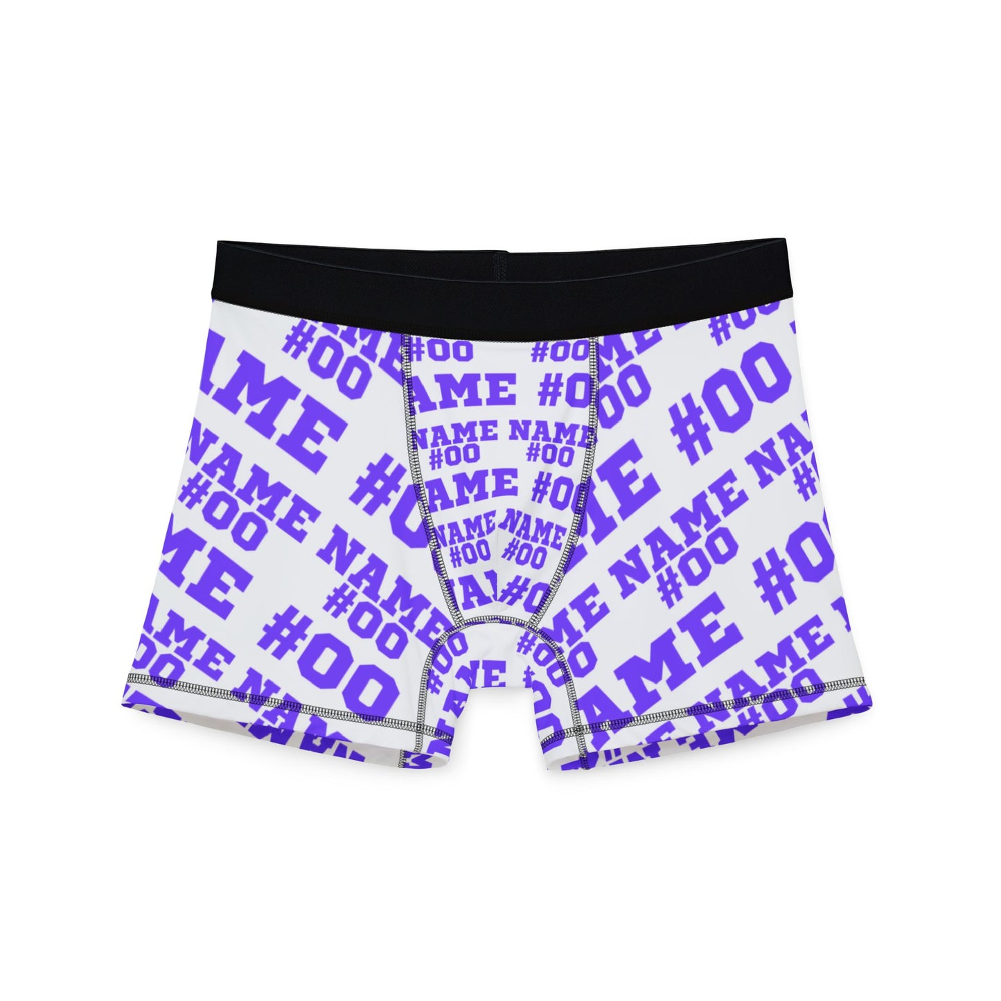 Purple Customizable Name and Number Boxers