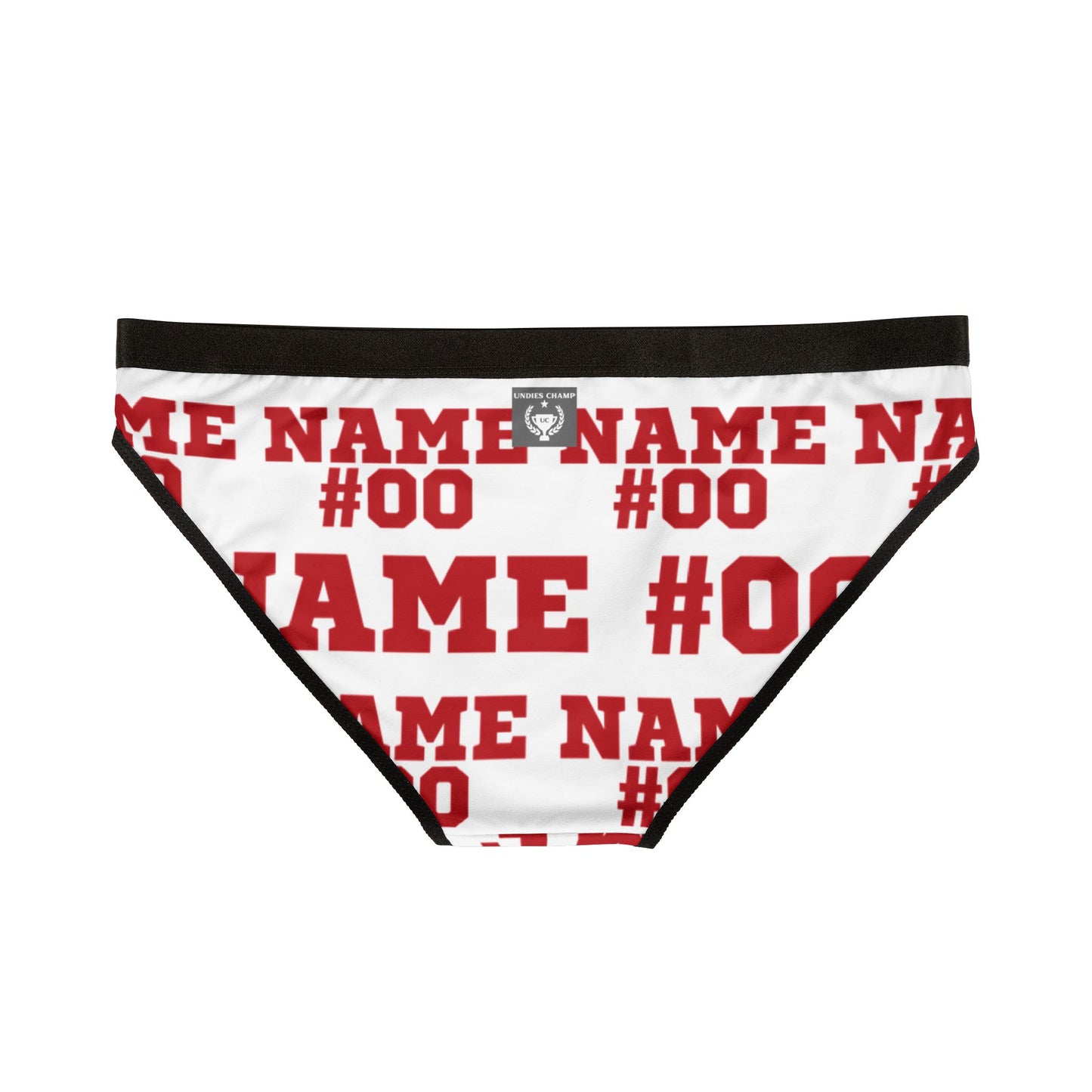 Red Customizable Name and Number Panties