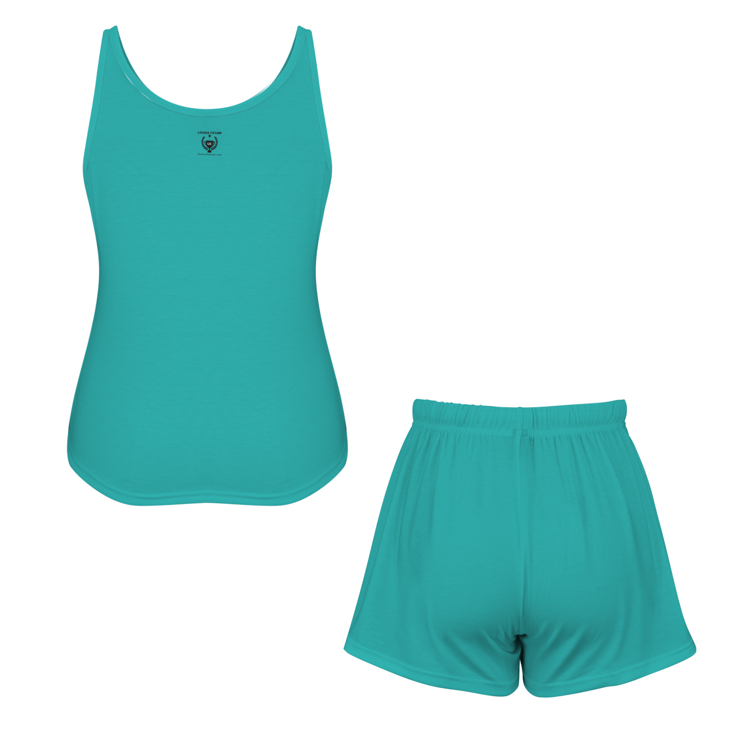 Black Princess Tank Short Pajama Set (Teal)