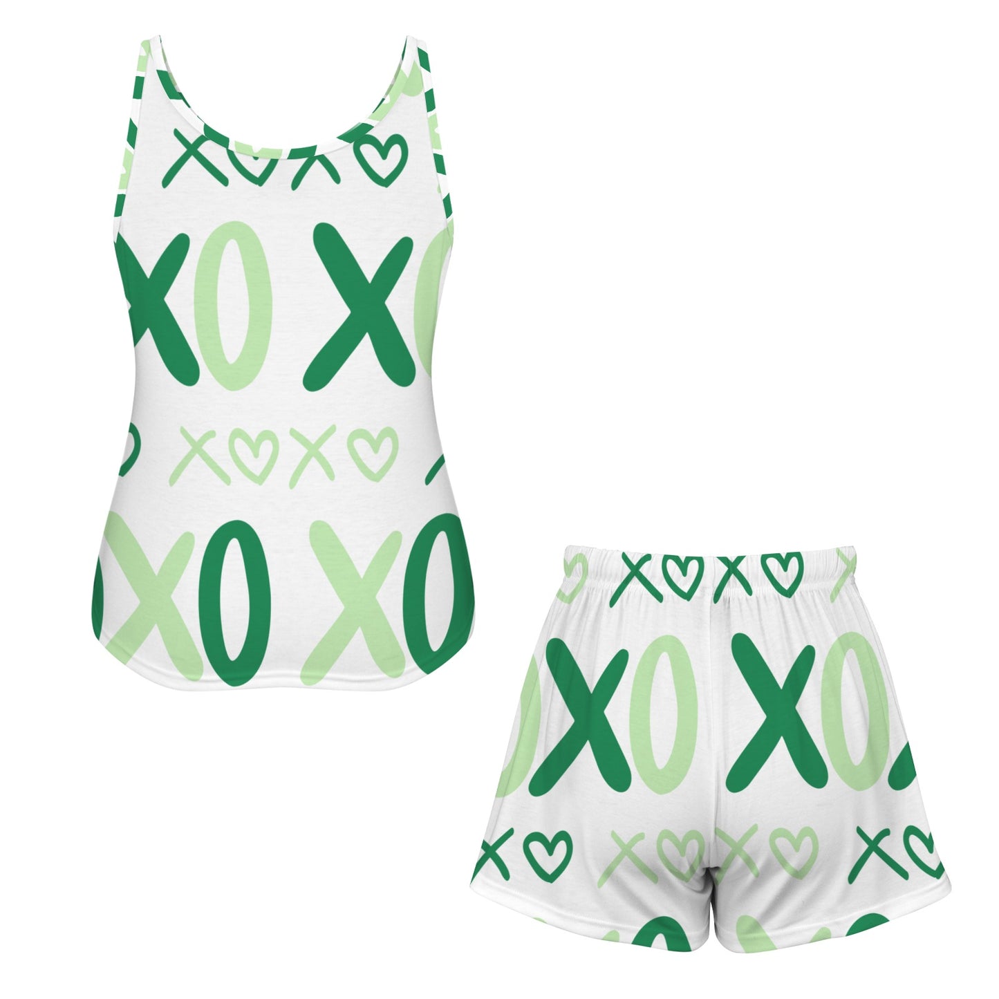 Green XOXO Tank Short Pajama Set