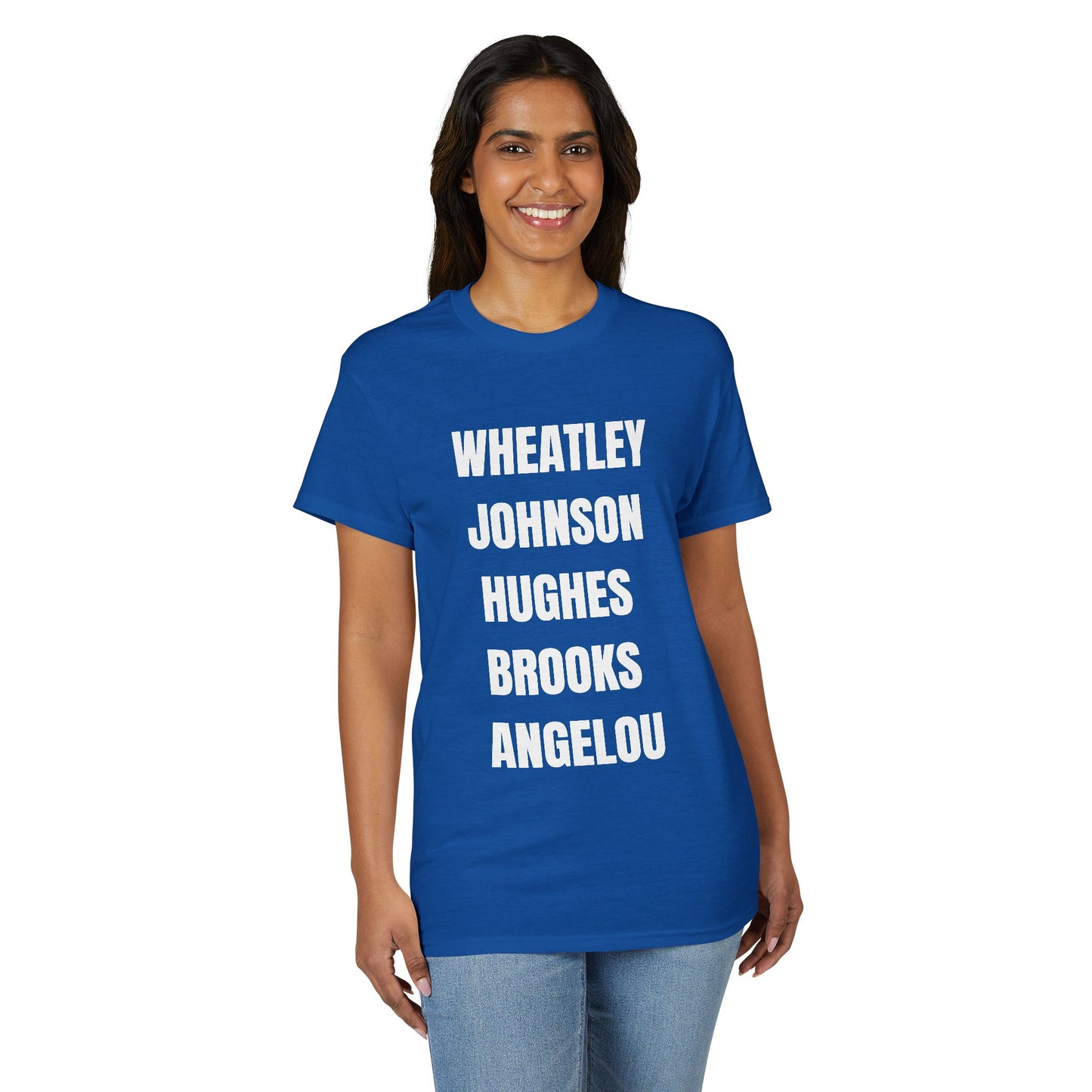 Unisex Poets of Power T-Shirt — Wheatley, Johnson, Hughes, Brooks, Angelou