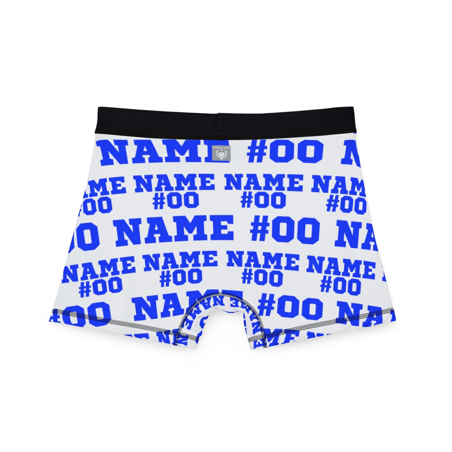 Blue Customizable Name and Number Boxers