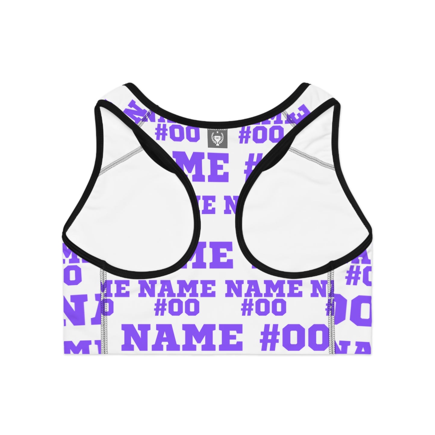 Purple Customizable Name and Number Sports Bra