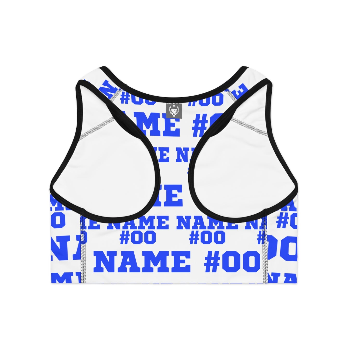 Blue Customizable Sports Bra