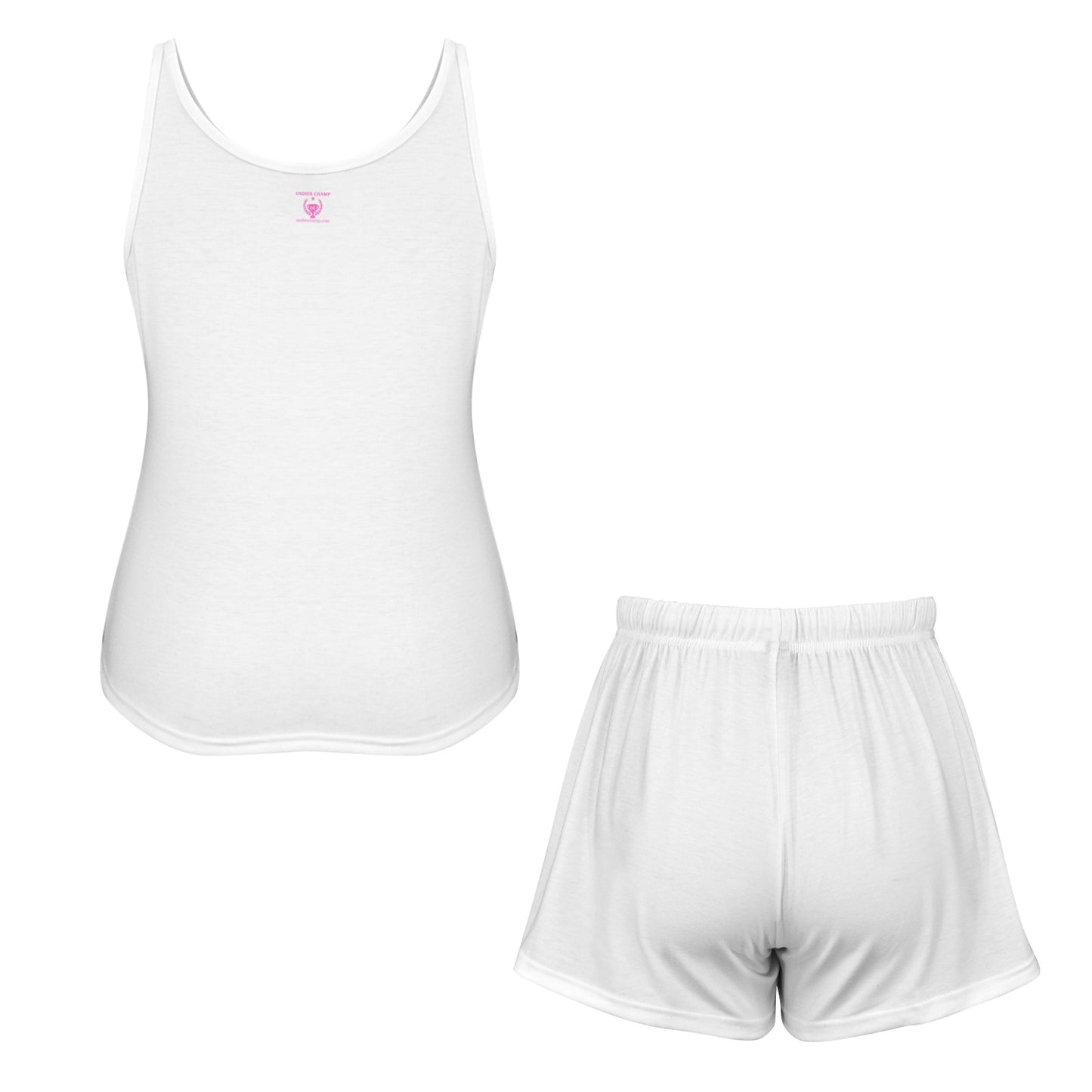 Pink and Green Africa Tank Short Pajama Set (white shorts)