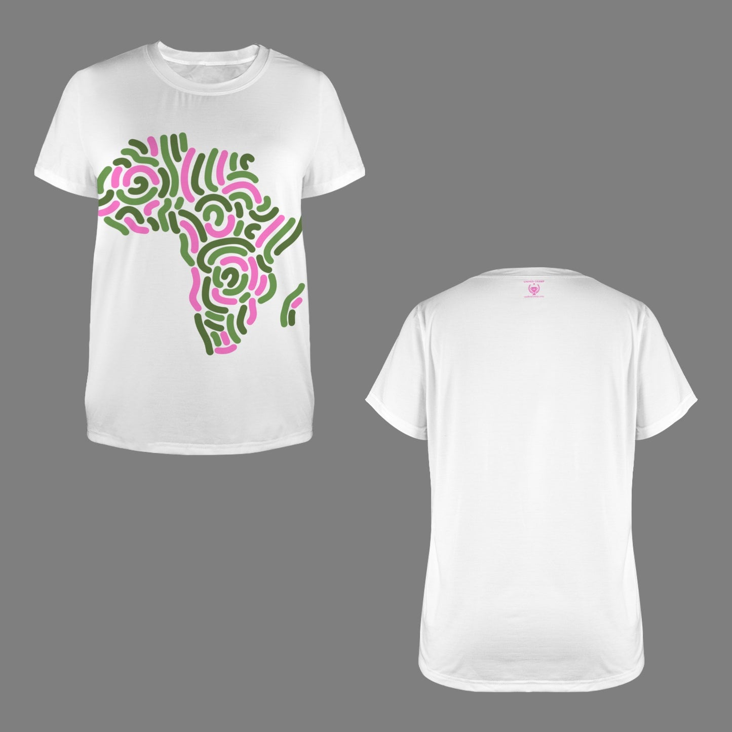 Pink and Green Africa Poly Tee