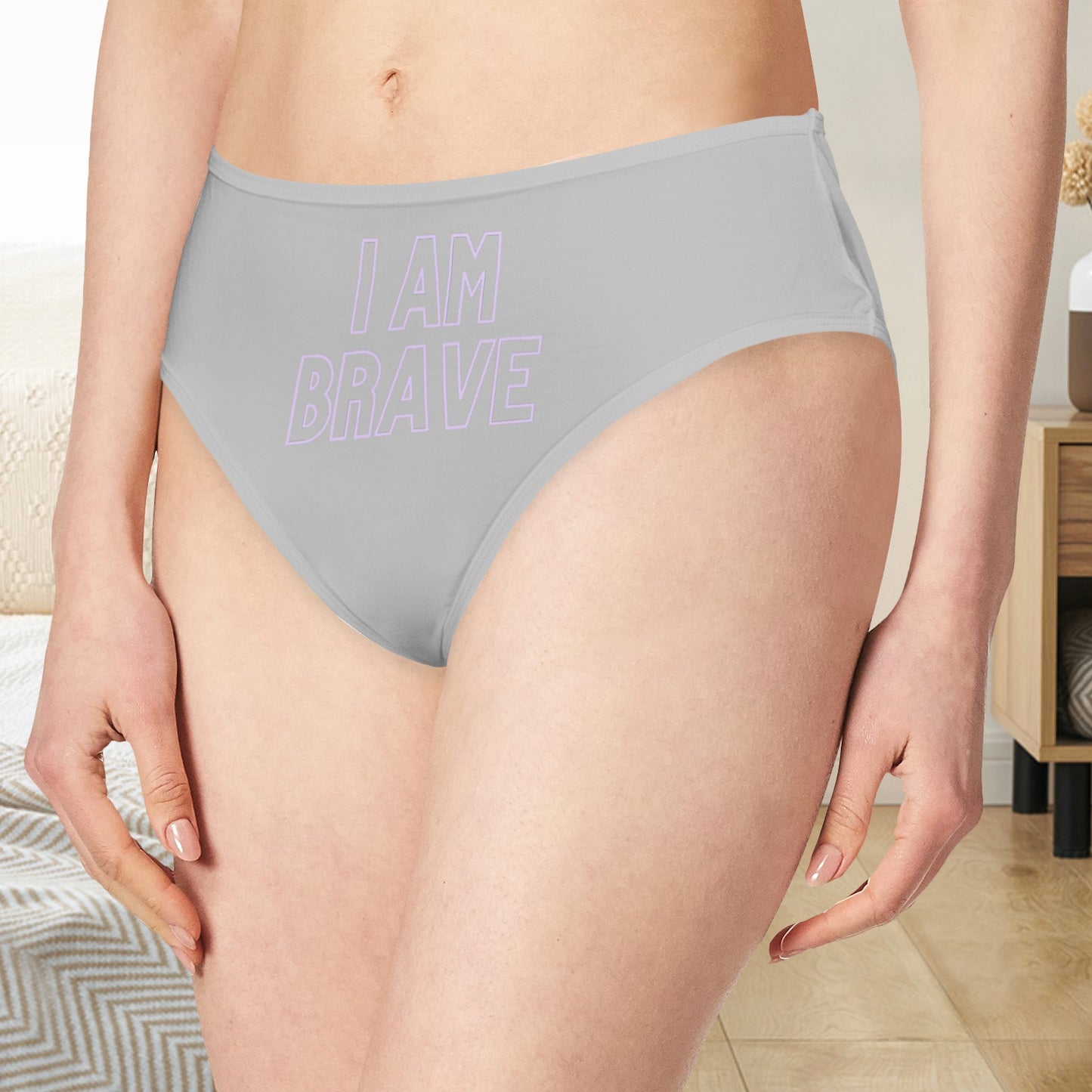 I Am Brave Mid-Rise Panties - Gray
