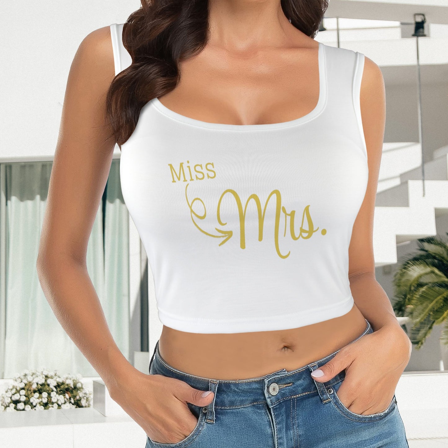 Miss to Mrs. Tank Top - White