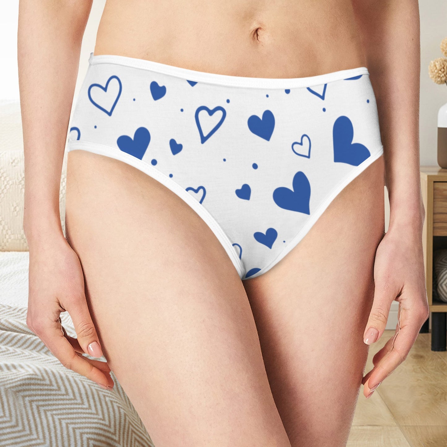 Hearts Panties - Blue and White