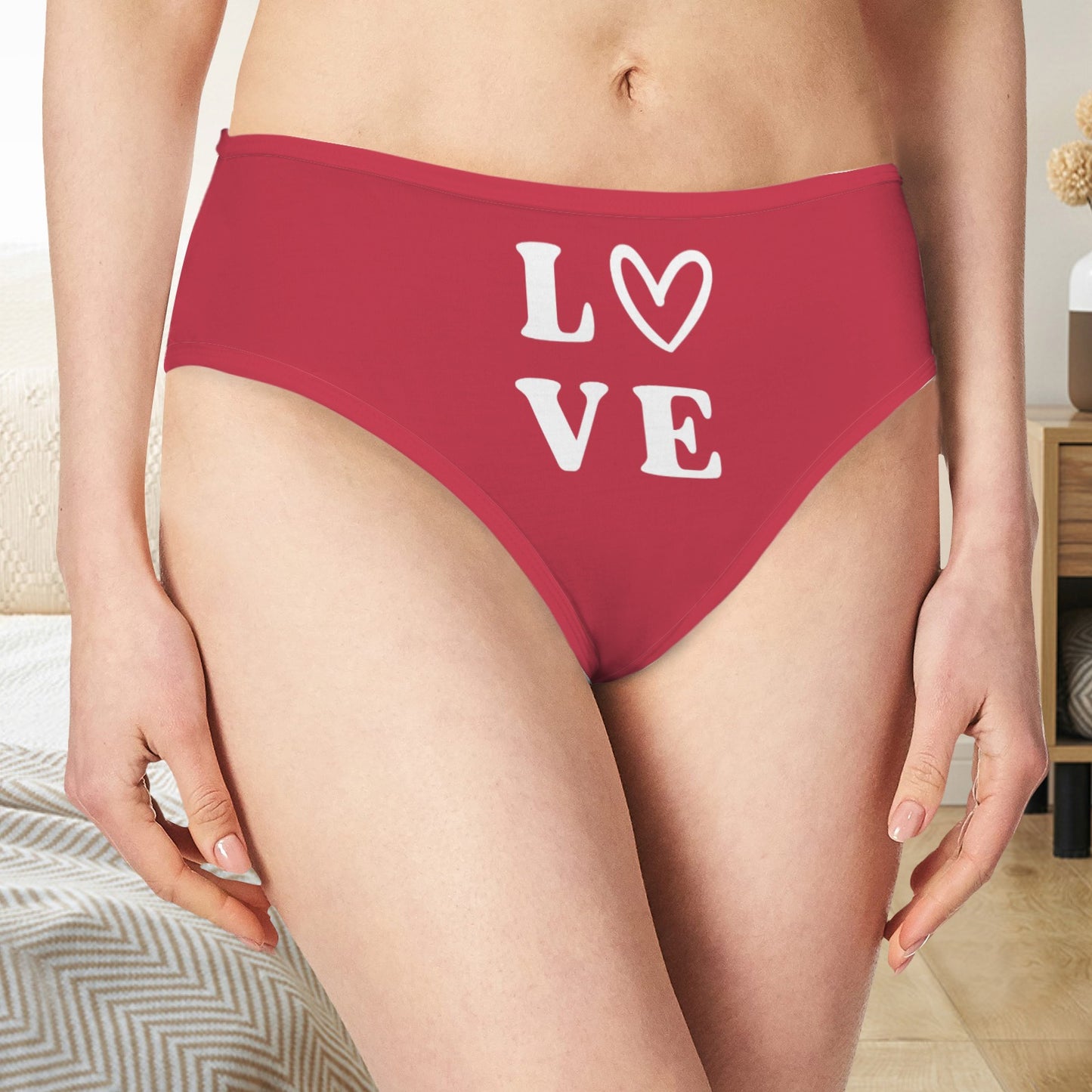 Love Pantie - Red with White Letters