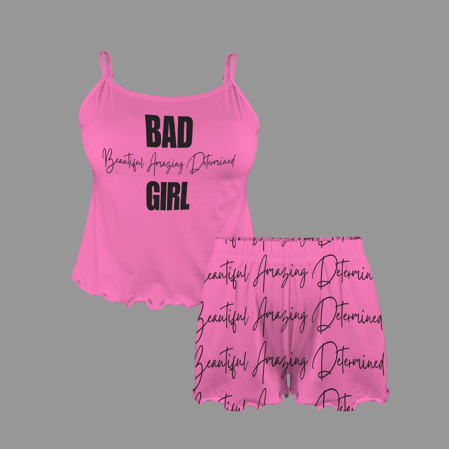BAD Girl Tank Ruffle Pajama Set