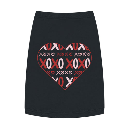 Valentine XOXO Heart Pet Tank Top - Cute Dog & Cat Shirt for Valentine's Day
