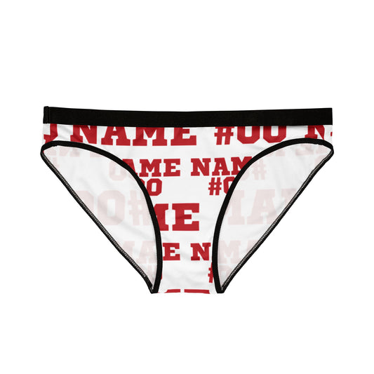 Red Customizable Name and Number Panties