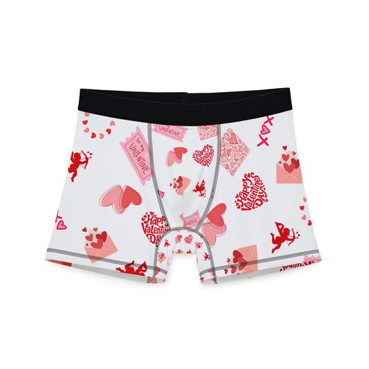 Boxers — Valentine's Day Hearts & Cupid Pattern Men's Boxer Briefs