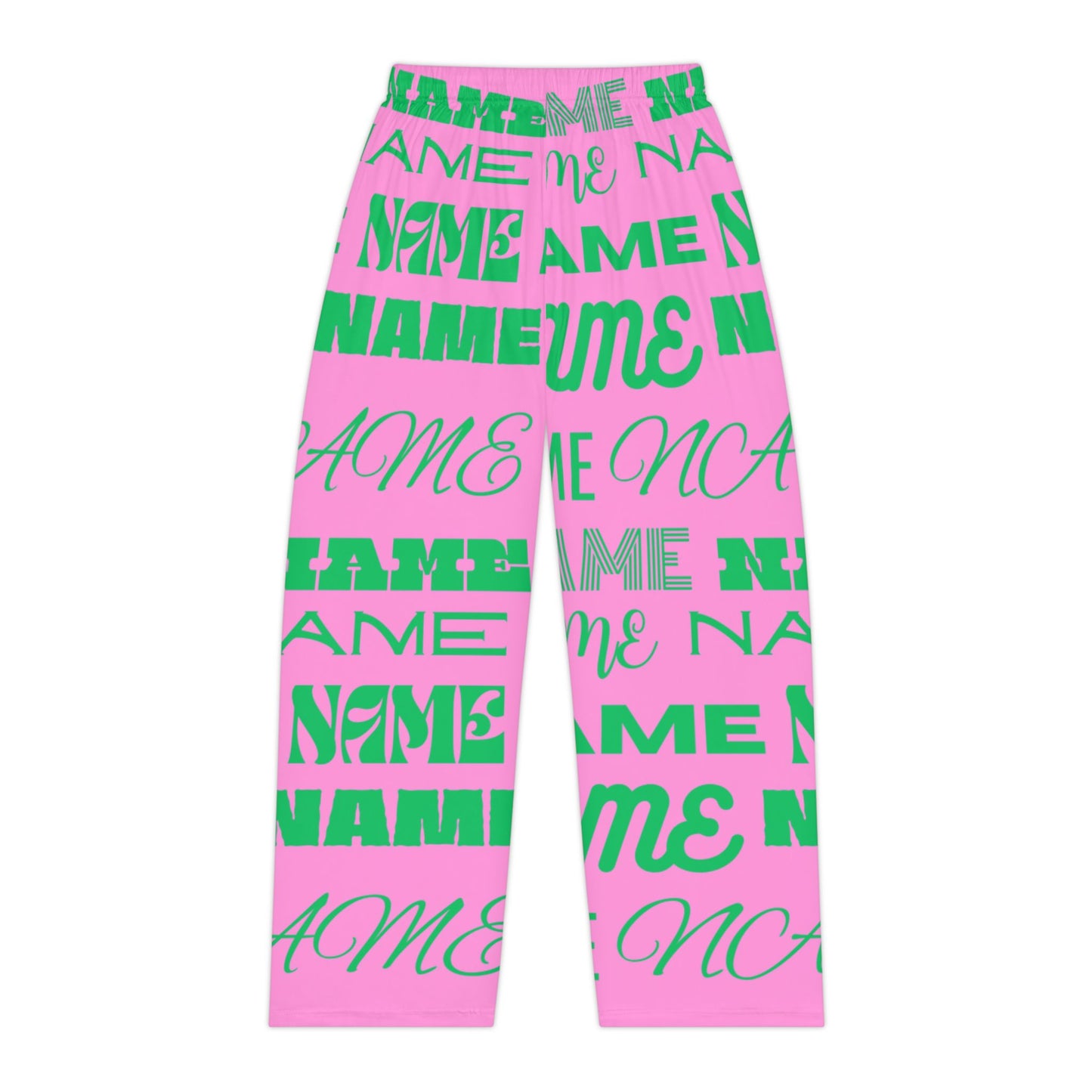 Pink and Green Customizable Name Pajama Pants