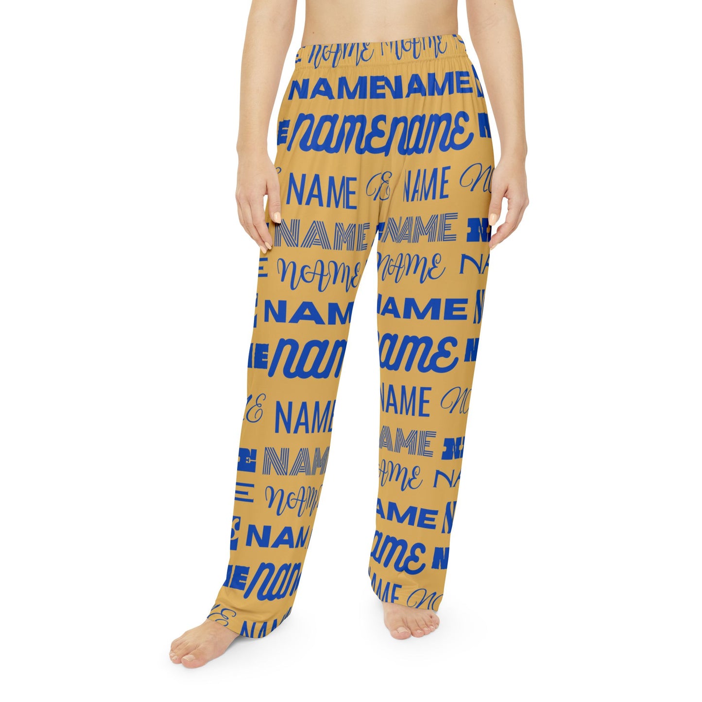 Blue and Gold Customizable Name Pajama Pants