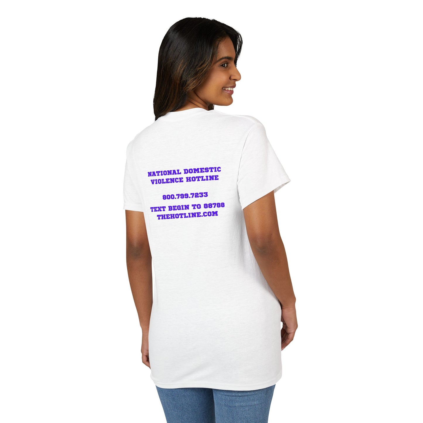 Abuse Is Abuse T-Shirt — Domestic Violence Awareness Tee with Hotline Info