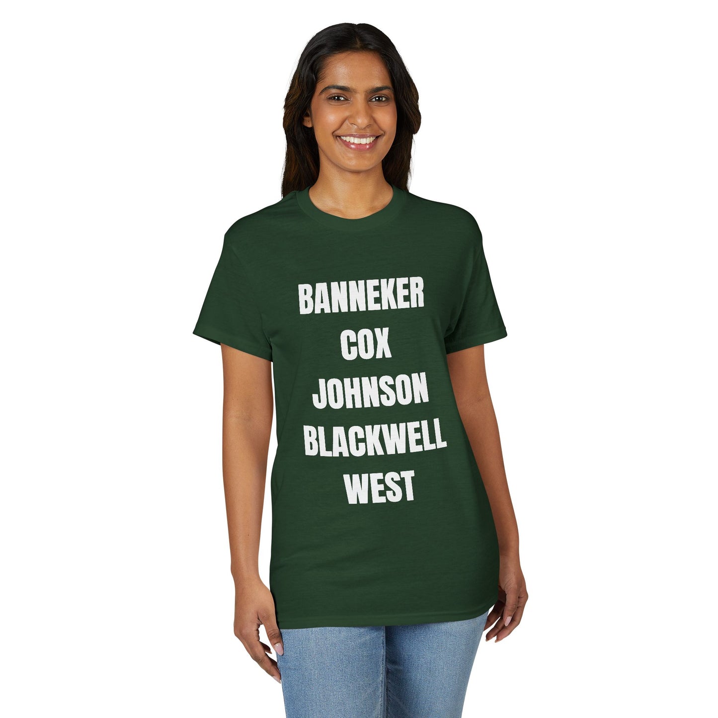 Unisex Magnificent Mathematicians T-shirt — Banneker, Cox, Johnson, Blackwell, West