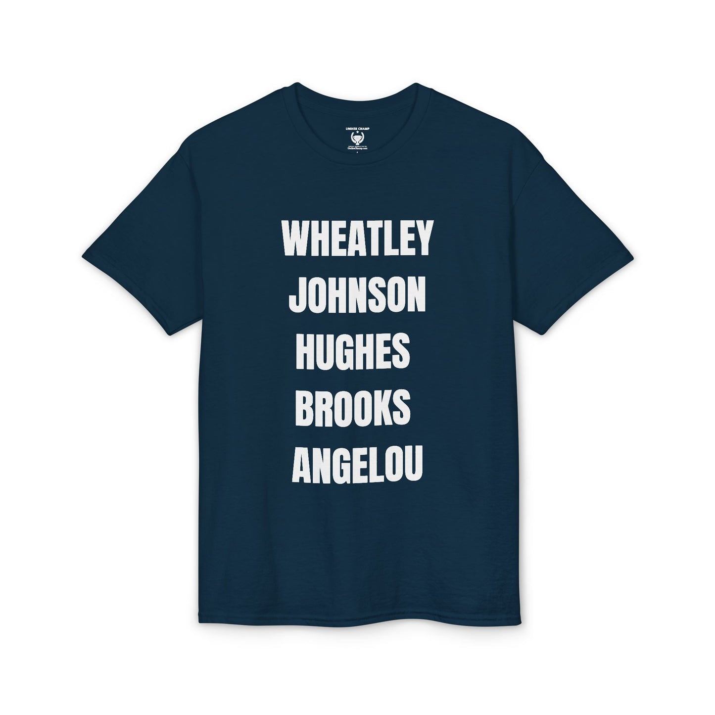 Unisex Poets of Power T-Shirt — Wheatley, Johnson, Hughes, Brooks, Angelou