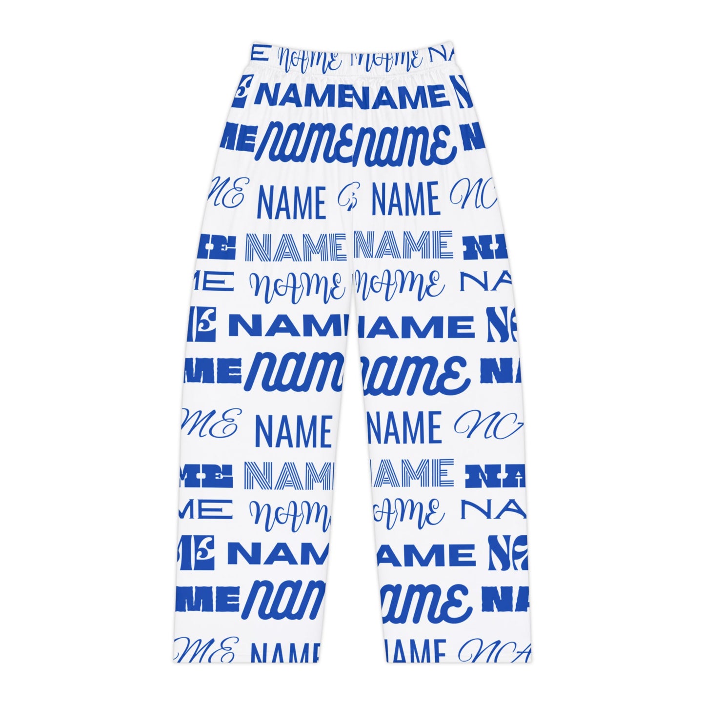 Blue and White Customizable Name Pajama Pants