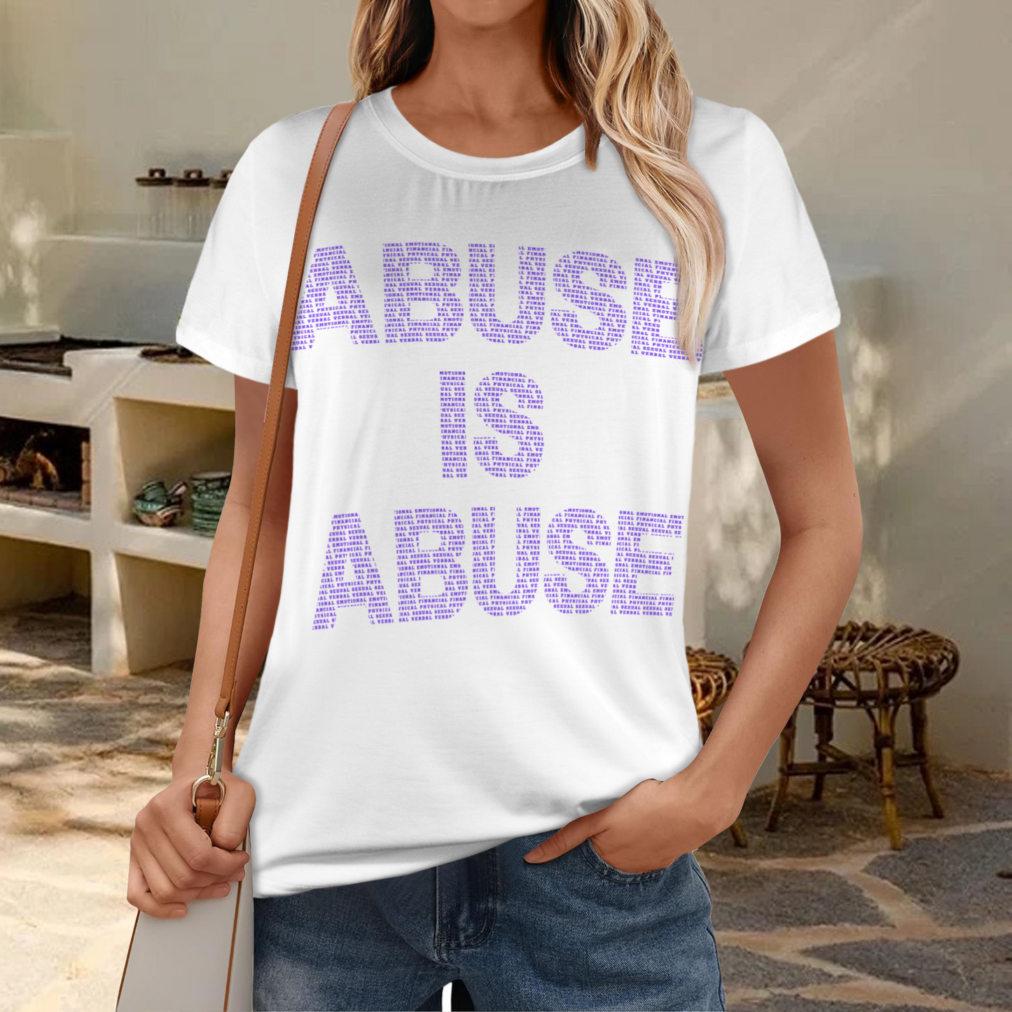 Abuse is Abuse Poly Tee (White)