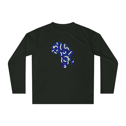 Blue and White Africa Unisex Long Sleeve Tee