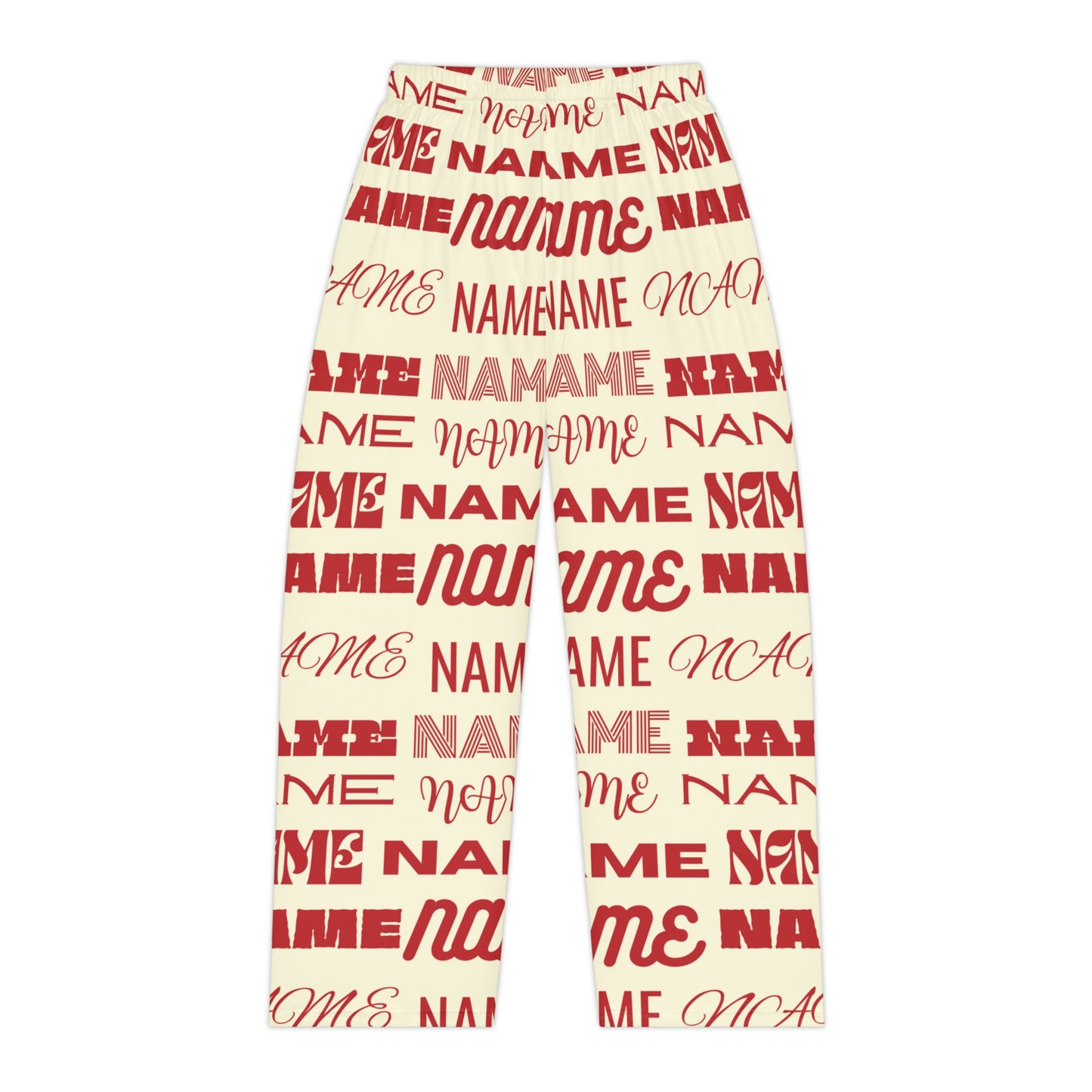 Red and Cream Customizable Name Pajama Pants