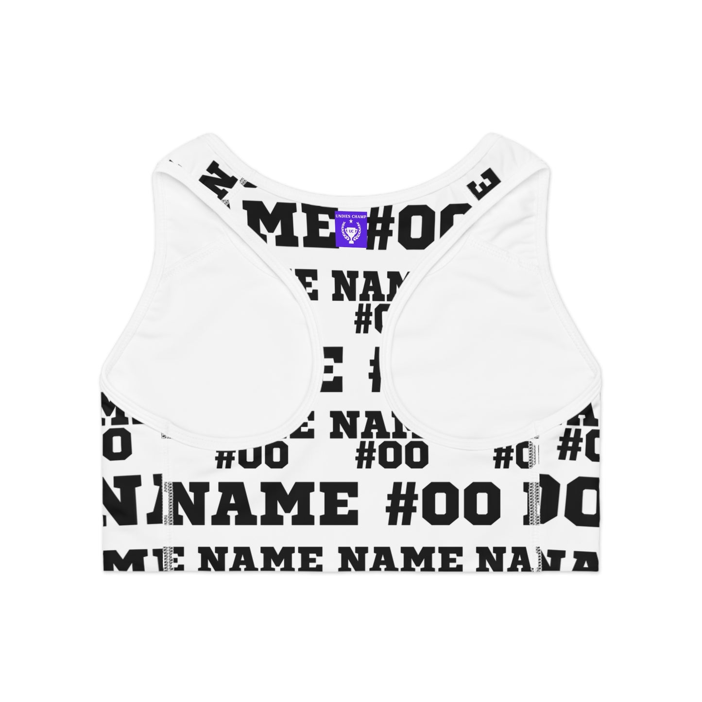 Black Customizable Sports Bra