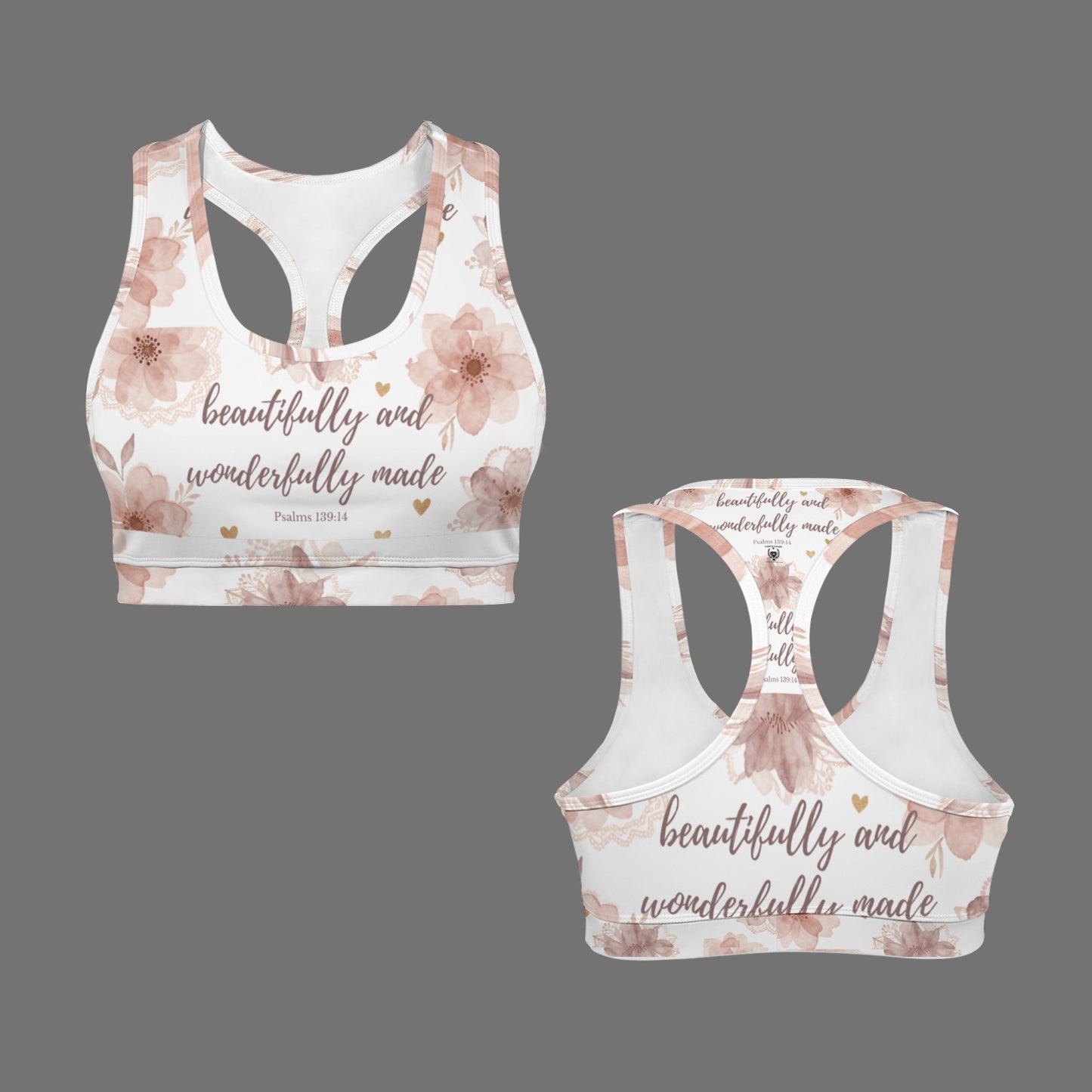 Rose Beautifully and Wonderfully Made Sports Bra