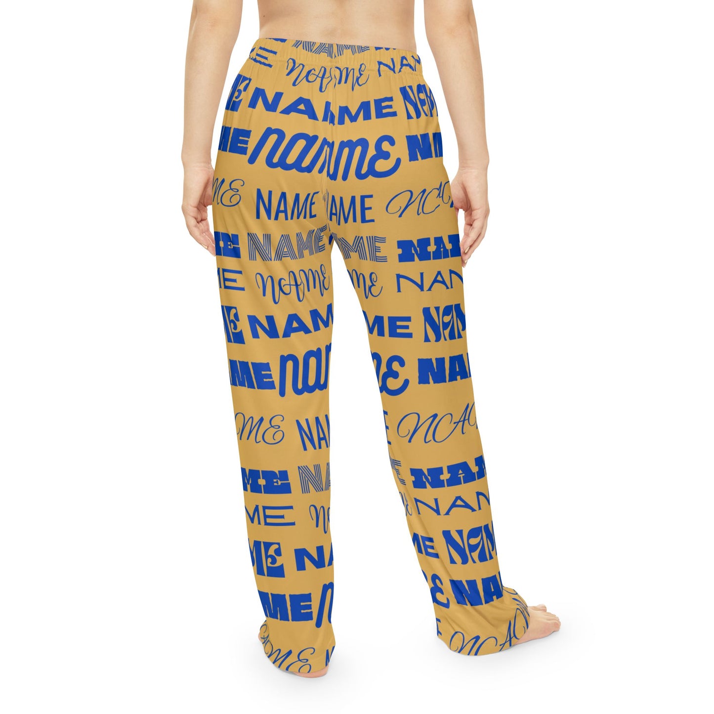 Blue and Gold Customizable Name Pajama Pants