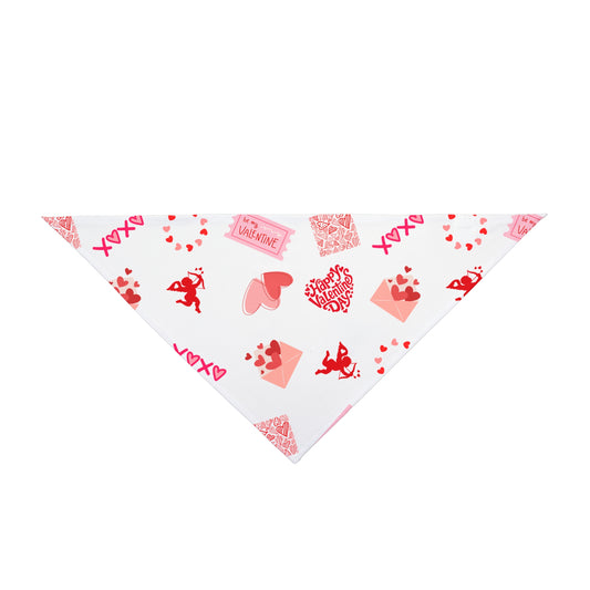 Valentine’s Day Pet Bandana — Cute Hearts & XOXO Dog Scarf