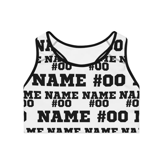 Black Customizable Sports Bra