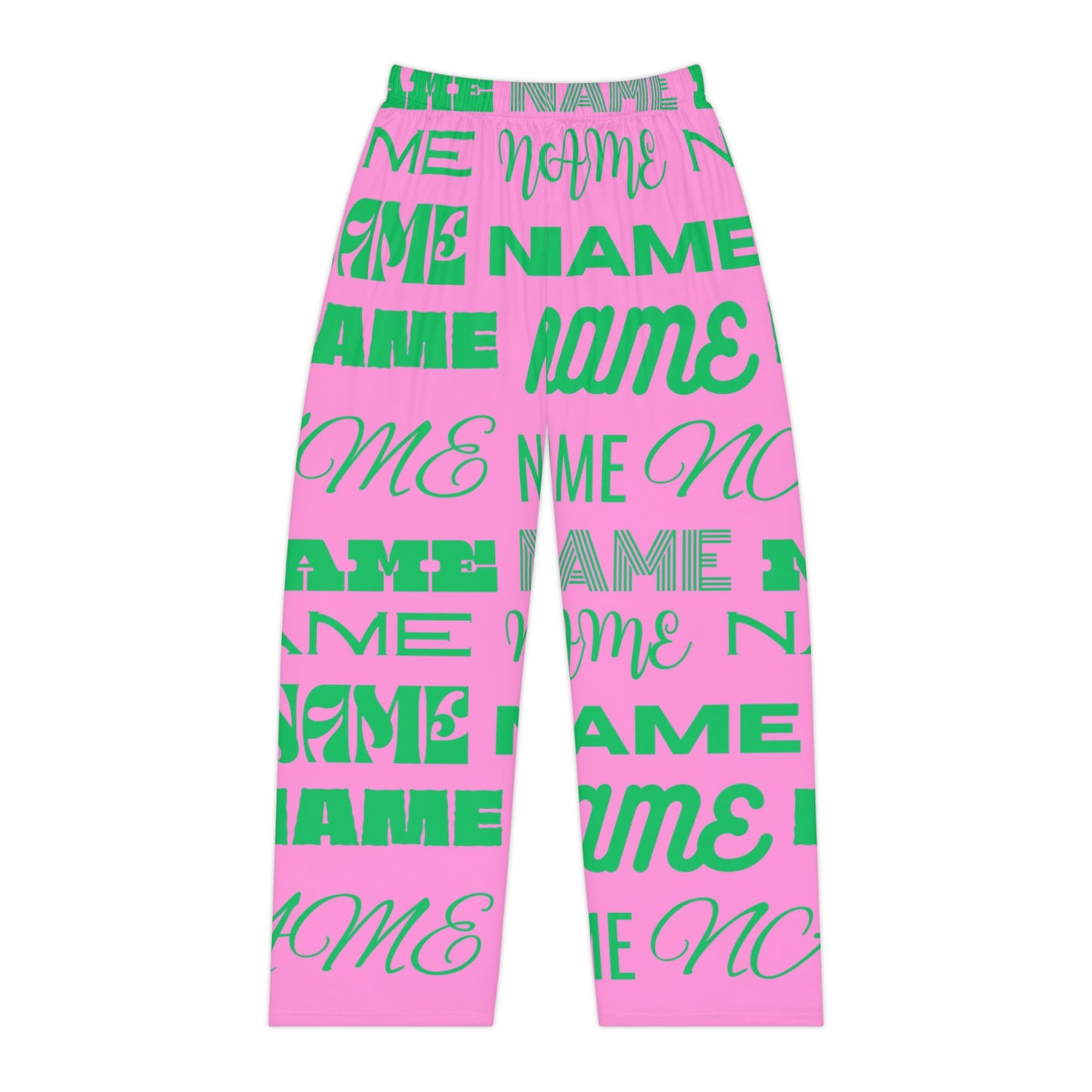Pink and Green Customizable Name Pajama Pants