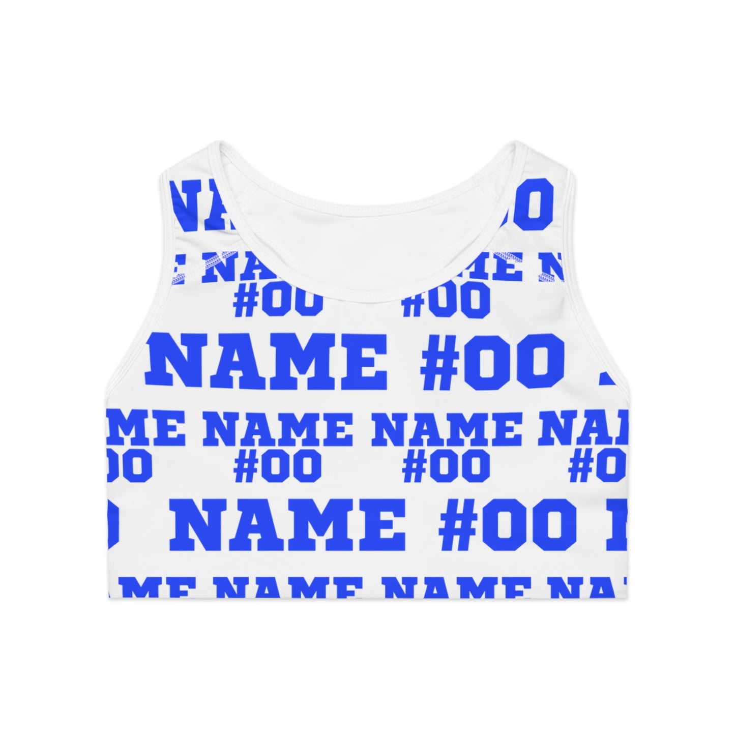 Blue Customizable Sports Bra