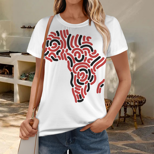 Red and Black Africa Poly Tee